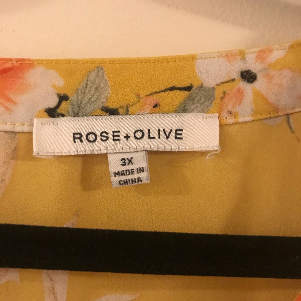 Rose and Olive Yellow Floral Blouse - Picture 2 of 5